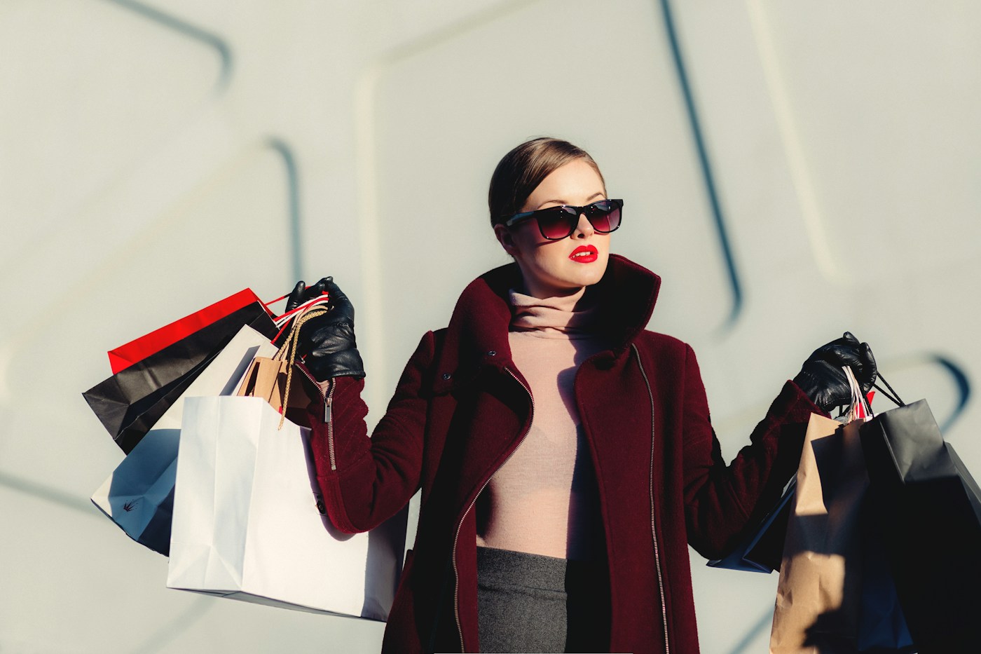 Illustrative fashion campaign with a model wearing a coat